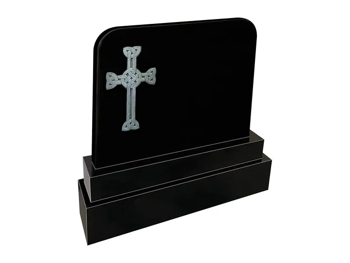 Square Top And Celtic Cross Antique Finish - Black